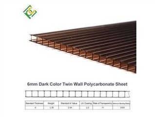 Kinijos pasirinktinis 6 mm juodas dviejų sienų polikarbonato lakštas